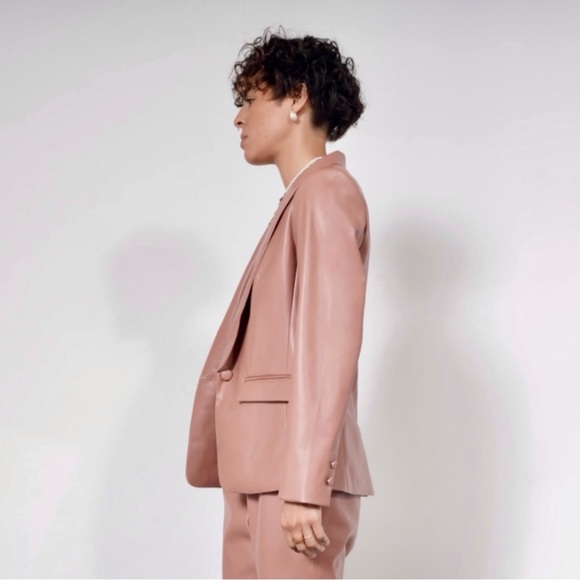 NWT Wildfang Soft Empower Vegan Leather Tux Blazer - Picture 6 of 14